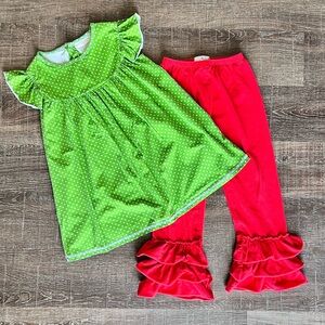 Adorable Essentials Boutique Flutter Dress & J Hess Ruffle Leggings